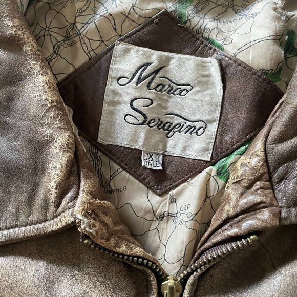 Vintage Marco Serafino Mens1XL Tall Leather Jacket - Picture 3 of 6